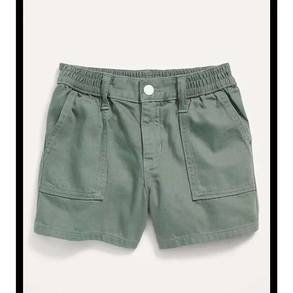 Old Navy Girls Jean Shorts Boho Festival Cowgirl Country Olive Green Cotton L